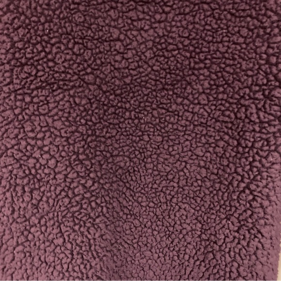 Burgundy Sherpa Fleece Gorpcore Granolacore Women’s S Pullover Jacket Sweatshirt - Picture 3 of 10